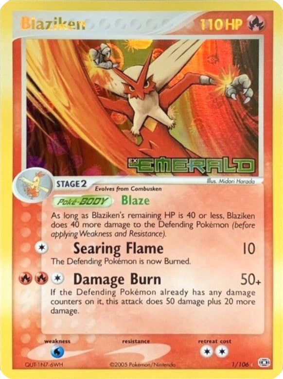 Blaziken (1/106) (Stamped) [EX: Emerald] | Cracking-Singles