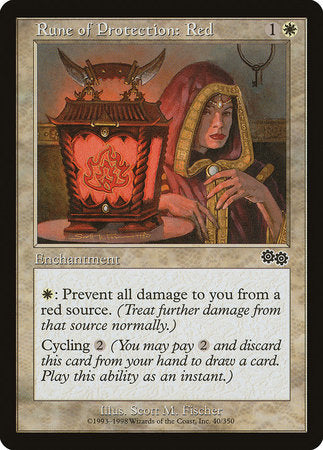 Rune of Protection: Red [Urza's Saga] | Cracking-Singles