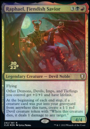 Raphael, Fiendish Savior [Commander Legends: Battle for Baldur's Gate Prerelease Promos] | Cracking-Singles