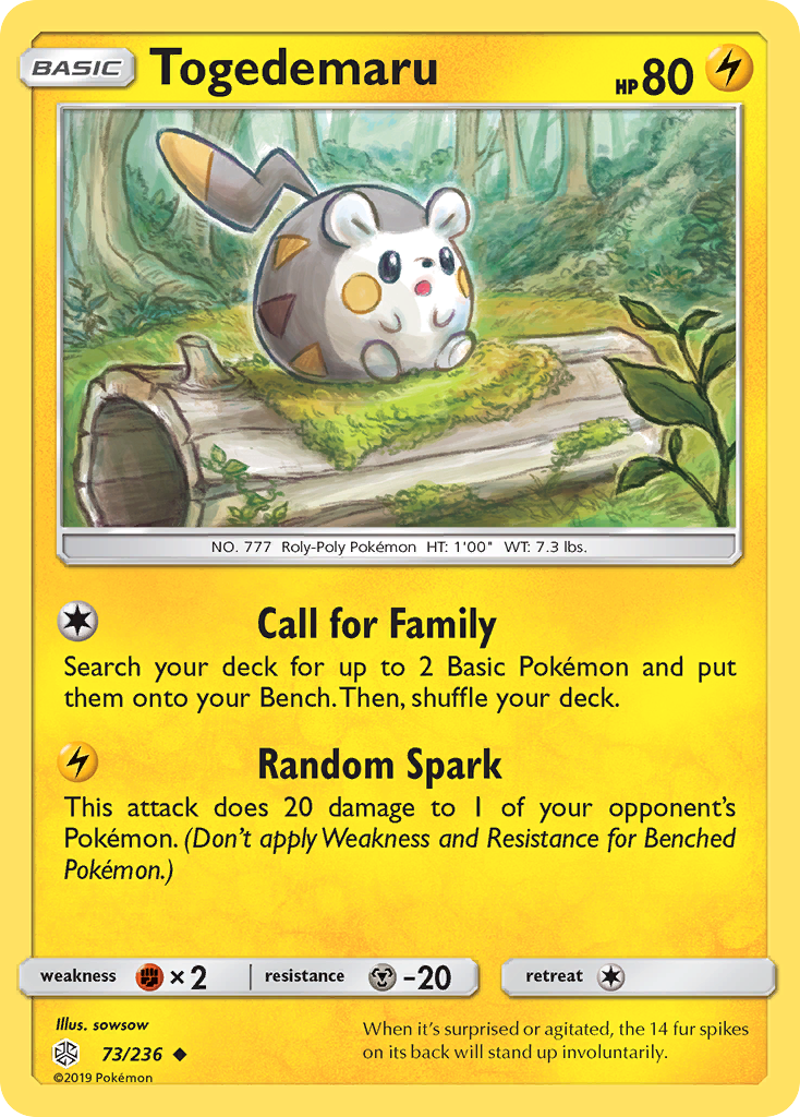 Togedemaru (73/236) [Sun & Moon: Cosmic Eclipse] | Cracking-Singles