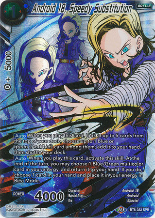 Android 18, Speedy Substitution (SPR) [BT8-033] | Cracking-Singles