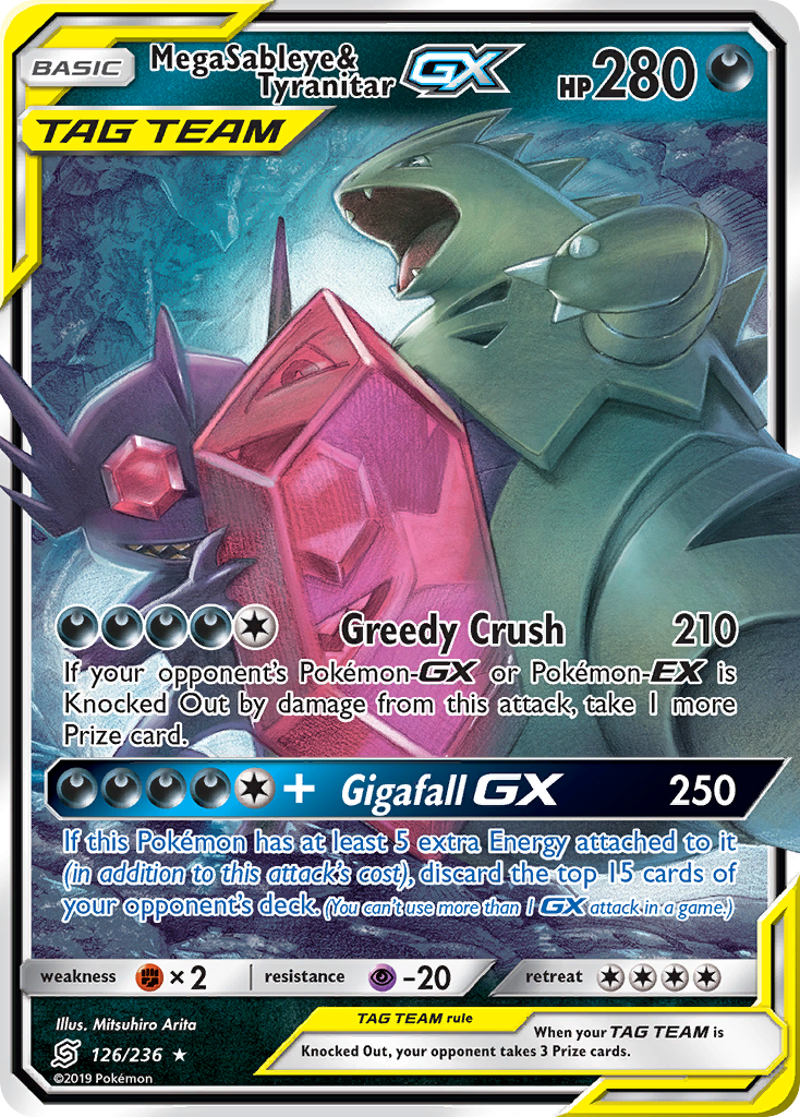 Mega Sableye & Tyranitar GX (126/236) [Sun & Moon: Unified Minds] | Cracking-Singles