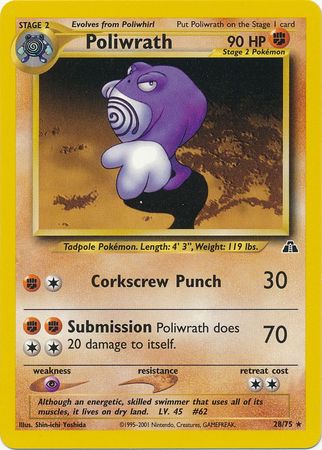 Poliwrath (28/75) [Neo Discovery Unlimited] | Cracking-Singles