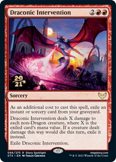 Draconic Intervention [Strixhaven: School of Mages Prerelease Promos] | Cracking-Singles