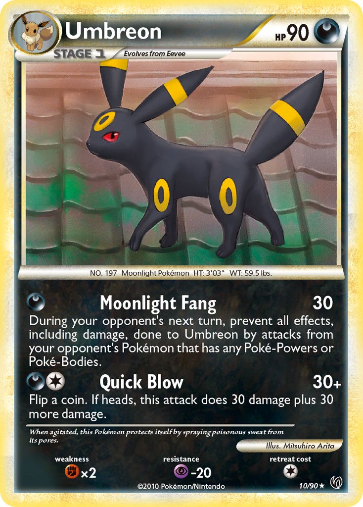 Umbreon (10/90) (Cracked Ice Holo) (Theme Deck Exclusive) [HeartGold & SoulSilver: Undaunted] | Cracking-Singles