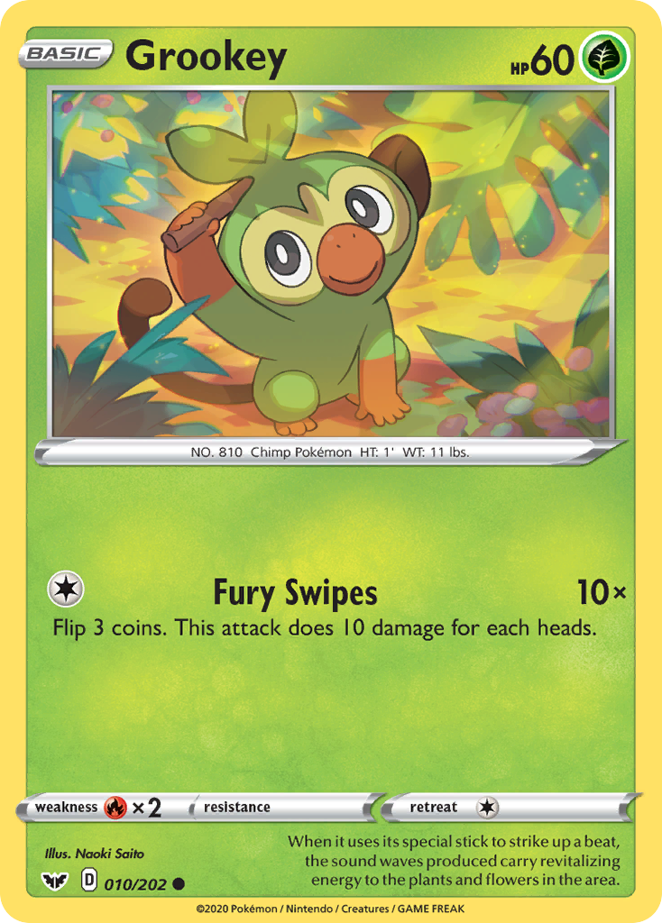 Grookey (010/202) [Sword & Shield: Base Set] | Cracking-Singles