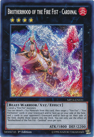 Brotherhood of the Fire Fist - Cardinal [MP14-EN031] Secret Rare | Cracking-Singles