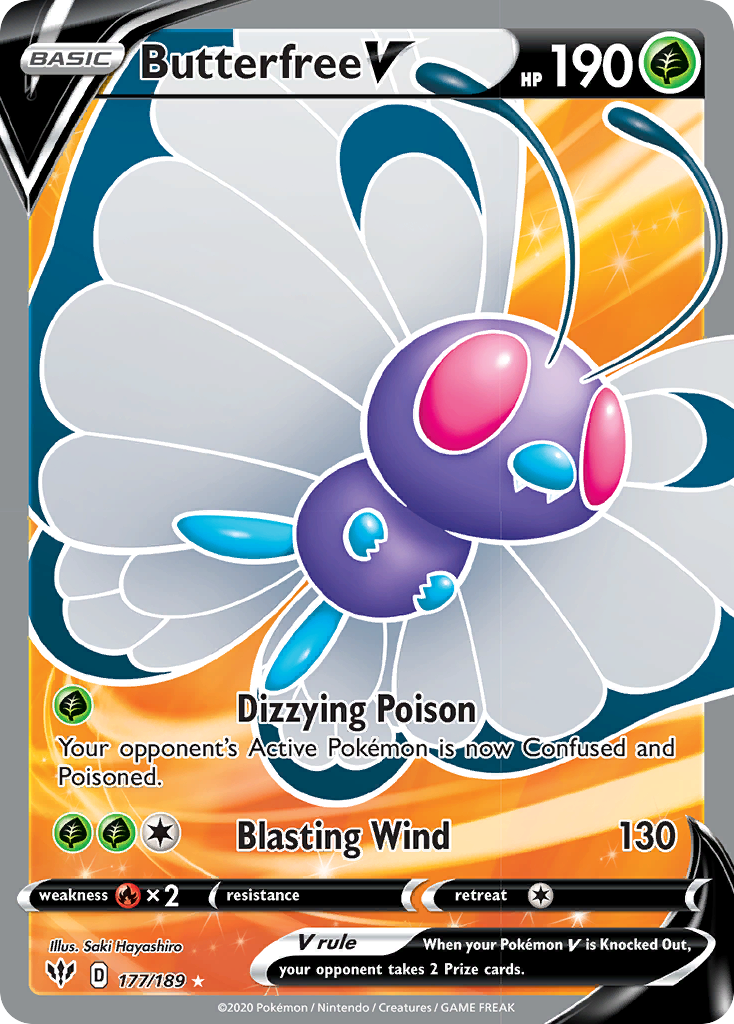 Butterfree V (177/189) [Sword & Shield: Darkness Ablaze] | Cracking-Singles