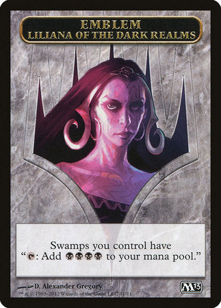 Emblem - Liliana of the Dark Realms [Magic 2013 Tokens] | Cracking-Singles