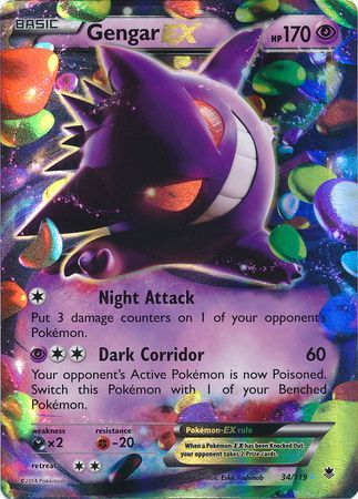 Gengar EX (34/119) (Jumbo Card) [XY: Phantom Forces] | Cracking-Singles