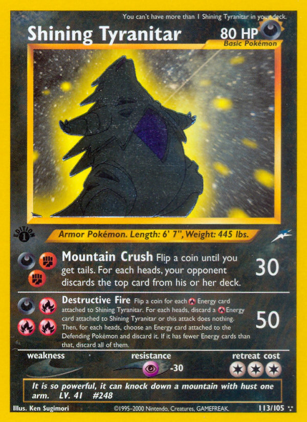 Shining Tyranitar (113/105) [Neo Destiny 1st Edition] | Cracking-Singles