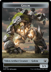 Golem // Blood Double-Sided Token [March of the Machine Commander Tokens] | Cracking-Singles