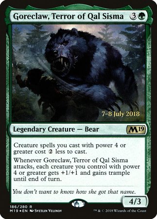 Goreclaw, Terror of Qal Sisma [Core Set 2019 Promos] | Cracking-Singles