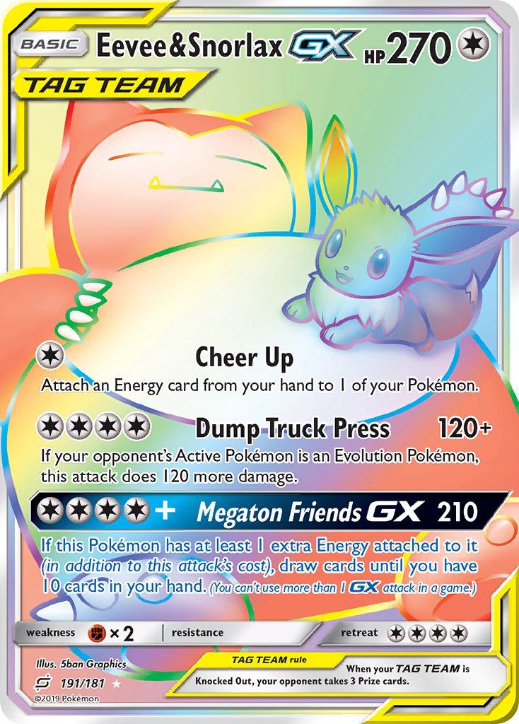 Eevee & Snorlax GX (191/181) [Sun & Moon: Team Up] | Cracking-Singles