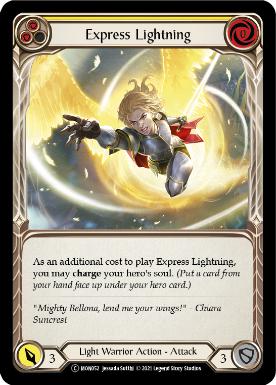 Express Lightning (Yellow) (Rainbow Foil) [U-MON052-RF] Unlimited Rainbow Foil | Cracking-Singles