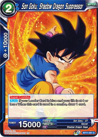 Son Goku, Shadow Dragon Suppressor [BT11-051] | Cracking-Singles