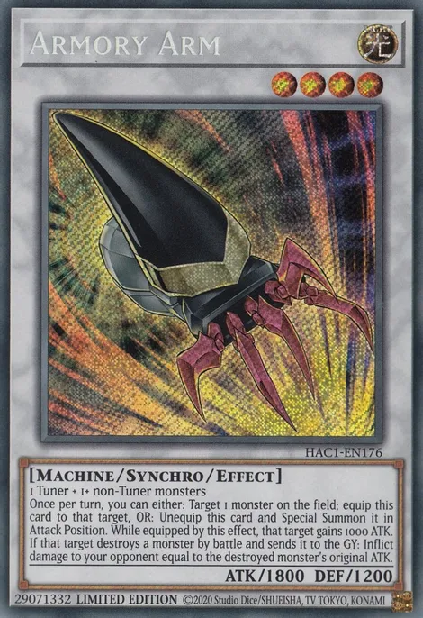 Armory Arm [HAC1-EN176] Secret Rare | Cracking-Singles