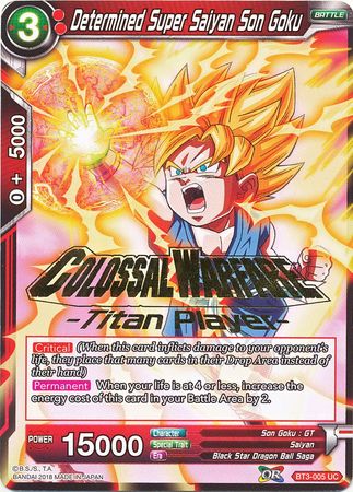 Determined Super Saiyan Son Goku (Titan Player Stamped) [BT3-005] | Cracking-Singles