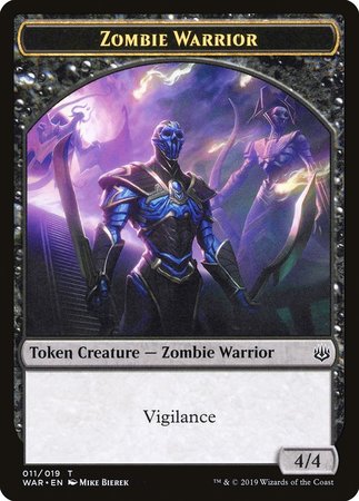 Zombie Warrior Token [War of the Spark Tokens] | Cracking-Singles