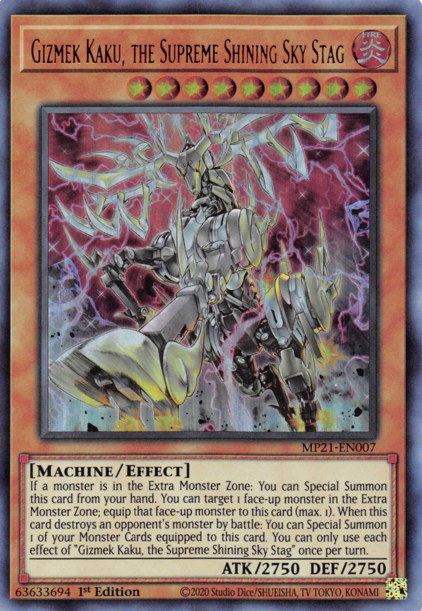 Gizmek Kaku, the Supreme Shining Sky Stag [MP21-EN007] Ultra Rare | Cracking-Singles