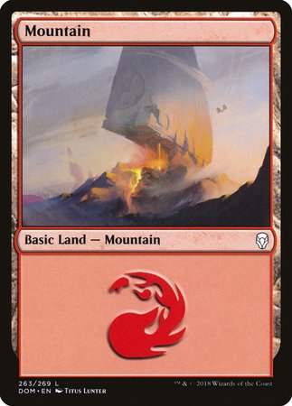 Mountain (263) [Dominaria] | Cracking-Singles