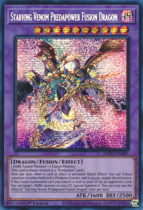 Starving Venom Predapower Fusion Dragon [MP23-EN081] Prismatic Secret Rare | Cracking-Singles