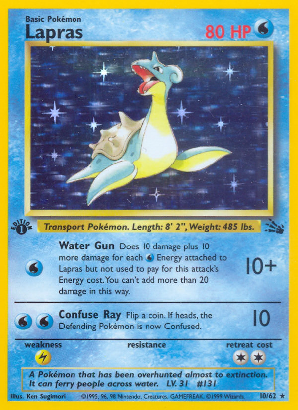 Lapras (10/62) [Fossil 1st Edition] | Cracking-Singles