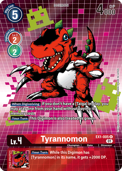 Tyrannomon [EX1-005] (Alternate Art) [Classic Collection] | Cracking-Singles