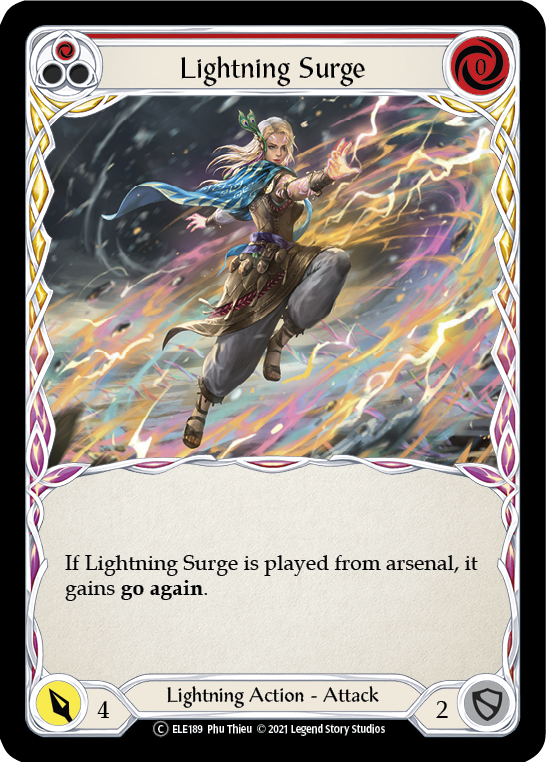 Lightning Surge (Red) [U-ELE189] Unlimited Rainbow Foil | Cracking-Singles