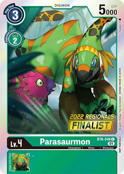 Parasaurmon [BT6-048] (2022 Championship Online Regional) (Online Finalist) [Double Diamond Promos] | Cracking-Singles