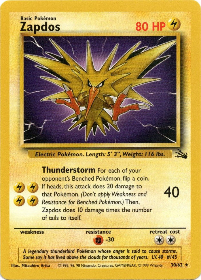 Zapdos (30/62) [Fossil Unlimited] | Cracking-Singles