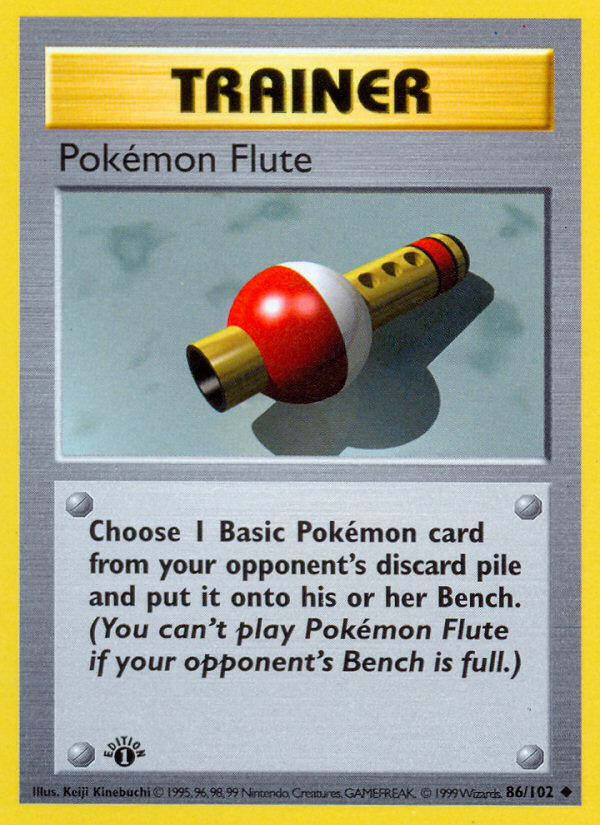 Pokemon Flute (86/102) (Shadowless) [Base Set 1st Edition] | Cracking-Singles