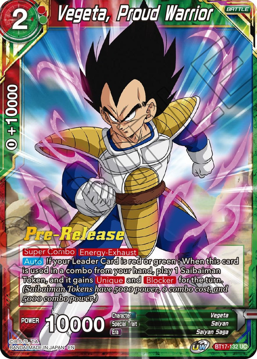 Vegeta, Proud Warrior (BT17-132) [Ultimate Squad Prerelease Promos] | Cracking-Singles