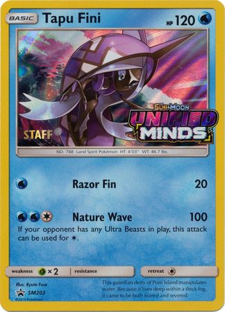 Tapu Fini (SM203) (Staff Prerelease Promo) [Sun & Moon: Black Star Promos] | Cracking-Singles