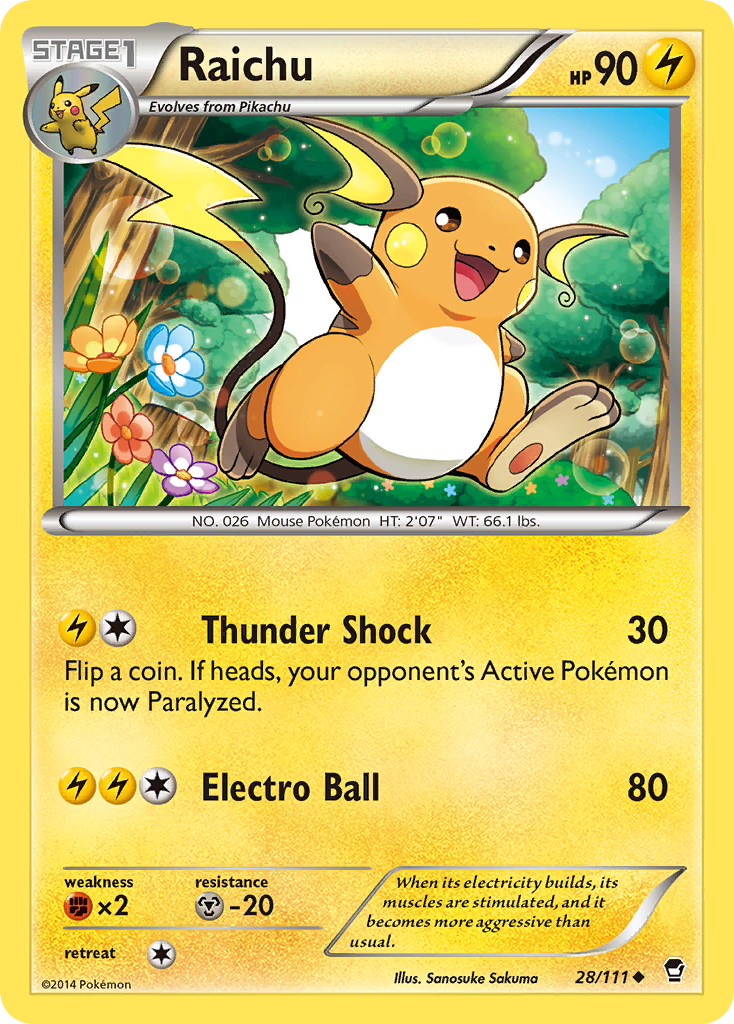 Raichu (28/111) [XY: Furious Fists] | Cracking-Singles