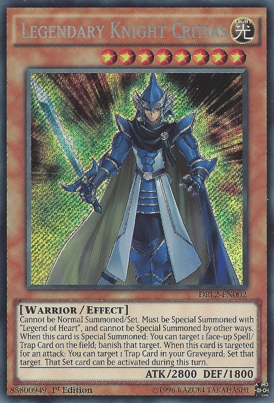 Legendary Knight Critias [DRL2-EN002] Secret Rare | Cracking-Singles