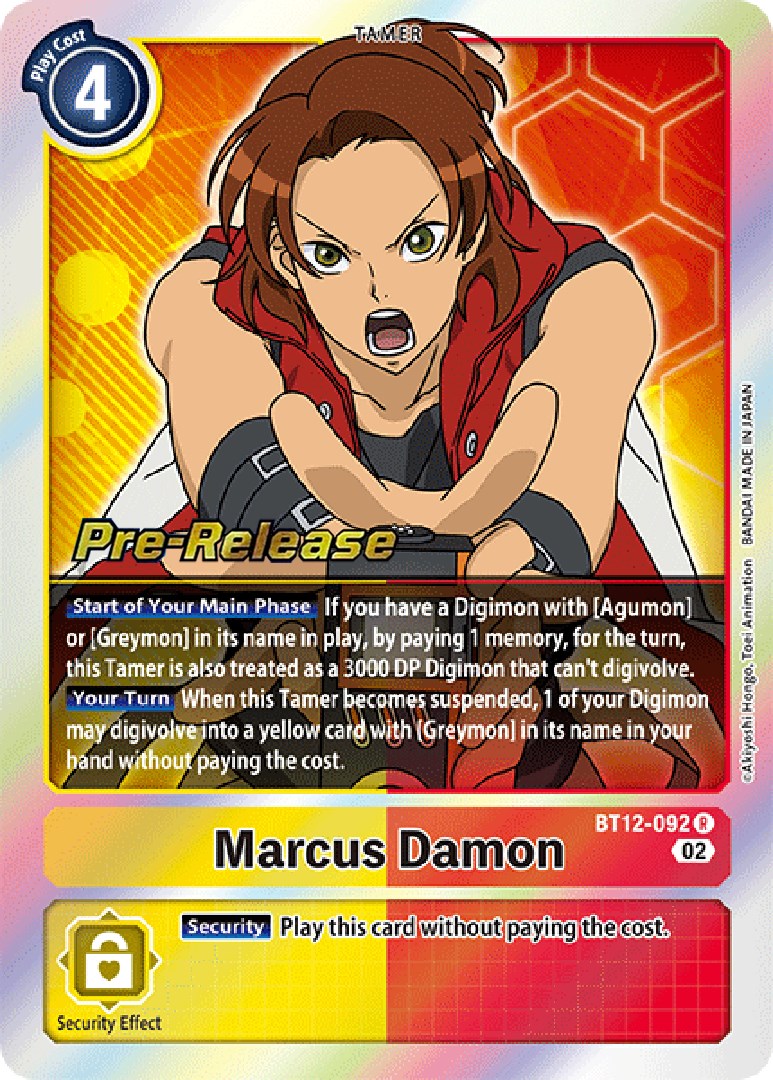 Marcus Damon [BT12-092] [Across Time Pre-Release Cards] | Cracking-Singles