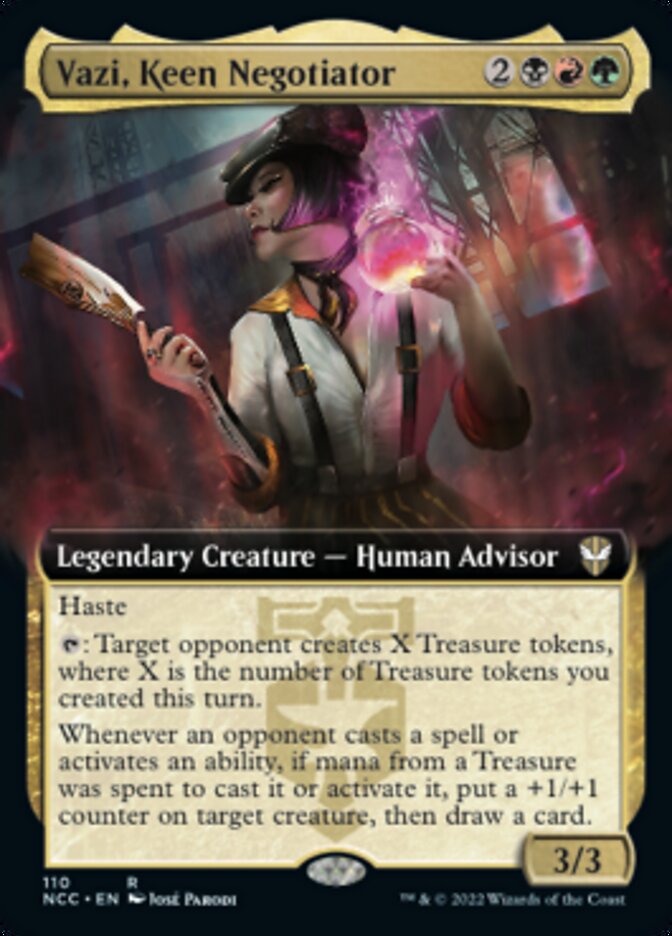 Vazi, Keen Negotiator (Extended Art) [Streets of New Capenna Commander] | Cracking-Singles