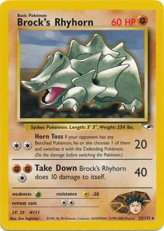 Brock's Rhyhorn (22/132) [Gym Heroes Unlimited] | Cracking-Singles