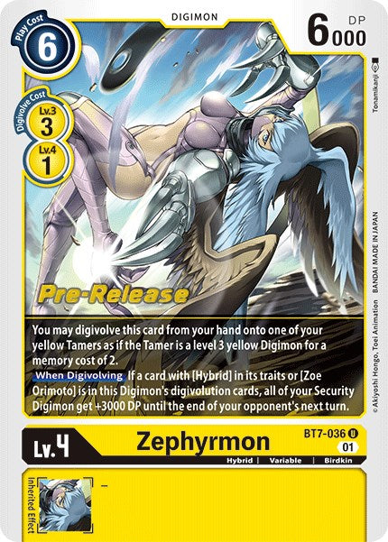 Zephyrmon [BT7-036] [Next Adventure Pre-Release Cards] | Cracking-Singles