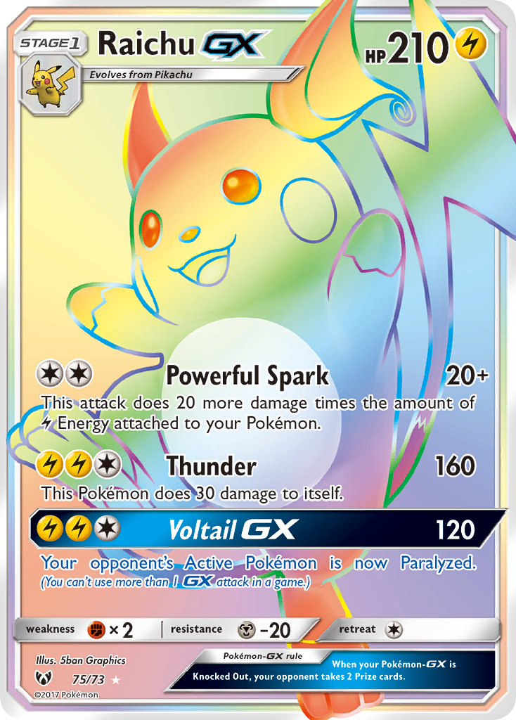 Raichu GX (75/73) [Sun & Moon: Shining Legends] | Cracking-Singles