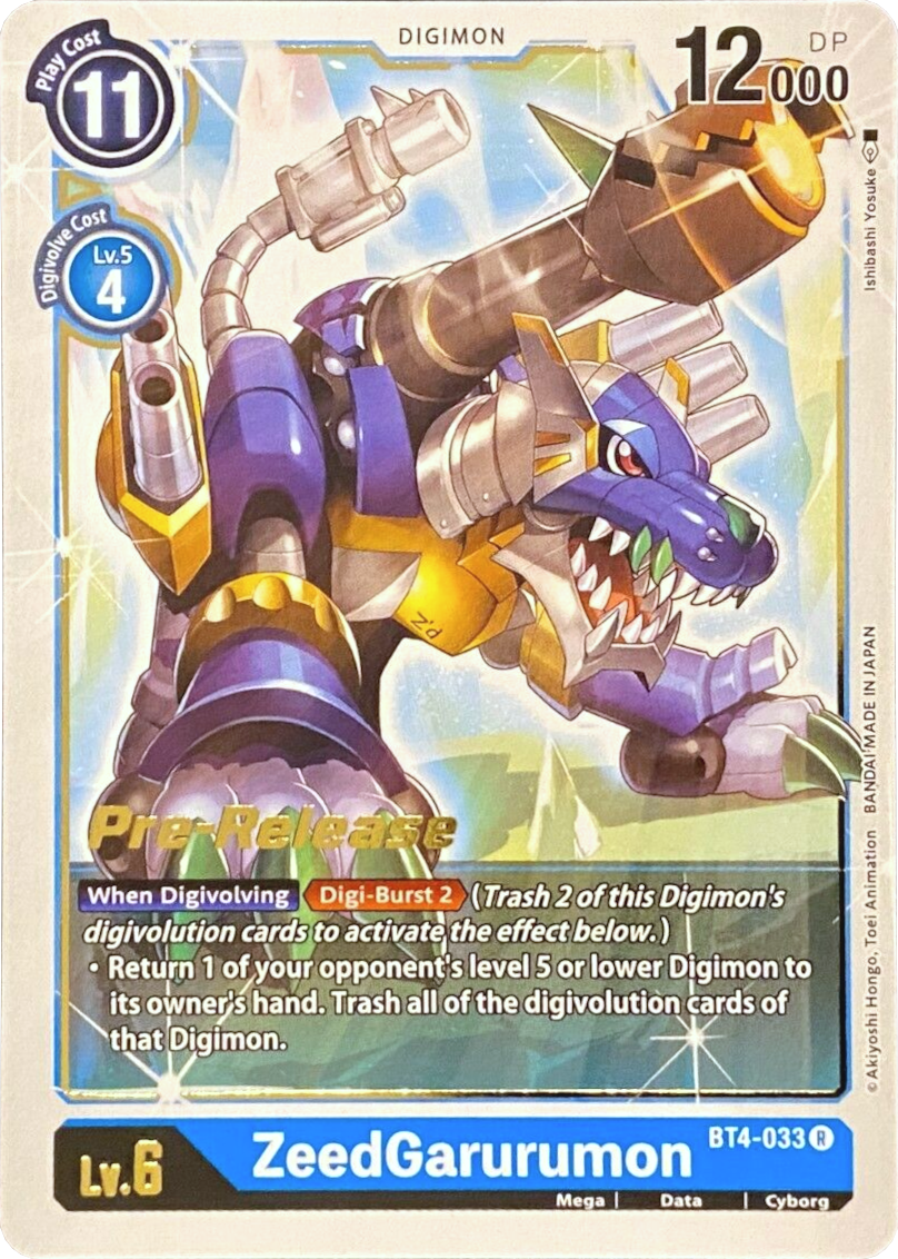 ZeedGarurumon [BT4-033] [Great Legend Pre-Release Promos] | Cracking-Singles