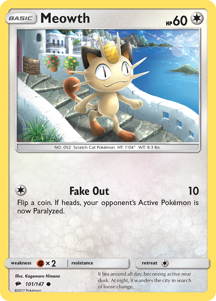 Meowth (101/147) [Sun & Moon: Burning Shadows] | Cracking-Singles