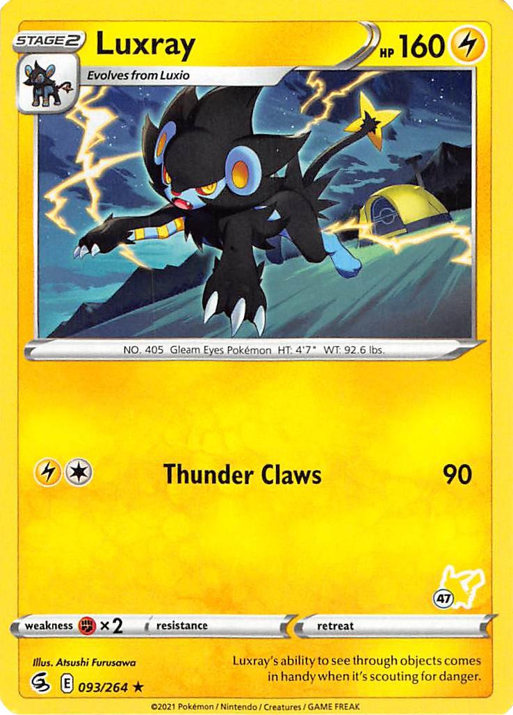 Luxray (093/264) (Pikachu Stamp #47) [Battle Academy 2022] | Cracking-Singles