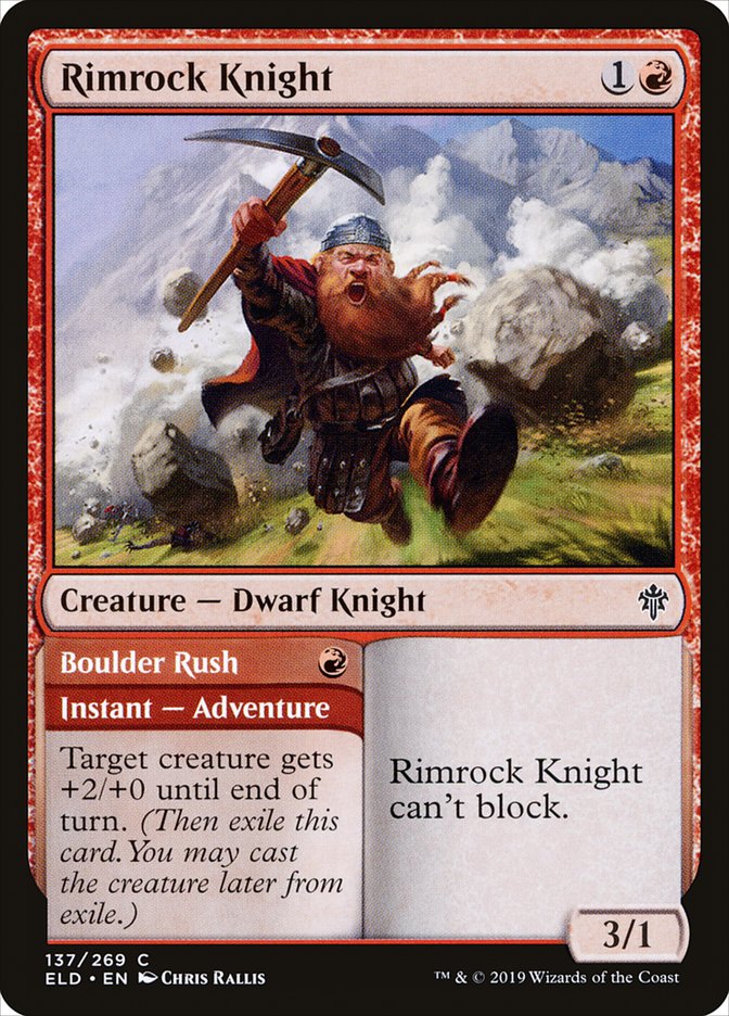 Rimrock Knight // Boulder Rush [Throne of Eldraine] | Cracking-Singles