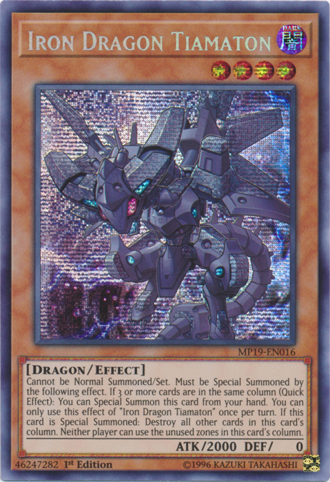 Iron Dragon Tiamaton [MP19-EN016] Prismatic Secret Rare | Cracking-Singles