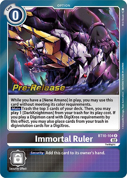 Immortal Ruler [BT10-104] [Xros Encounter Pre-Release Cards] | Cracking-Singles