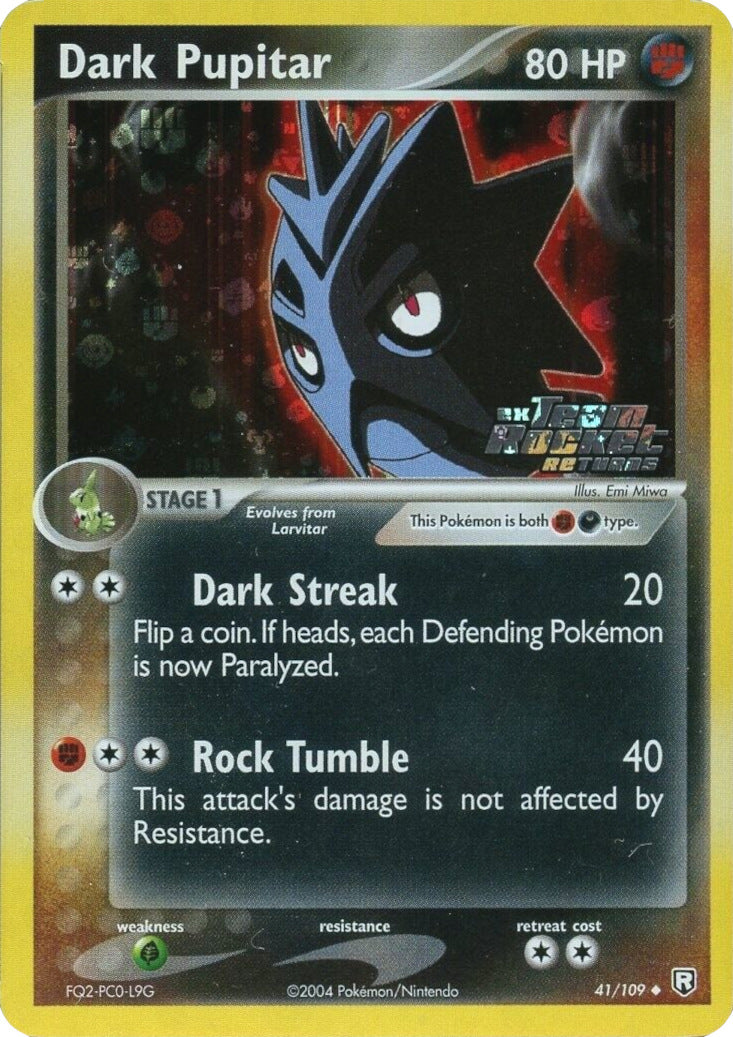 Dark Pupitar (41/109) (Stamped) [EX: Team Rocket Returns] | Cracking-Singles