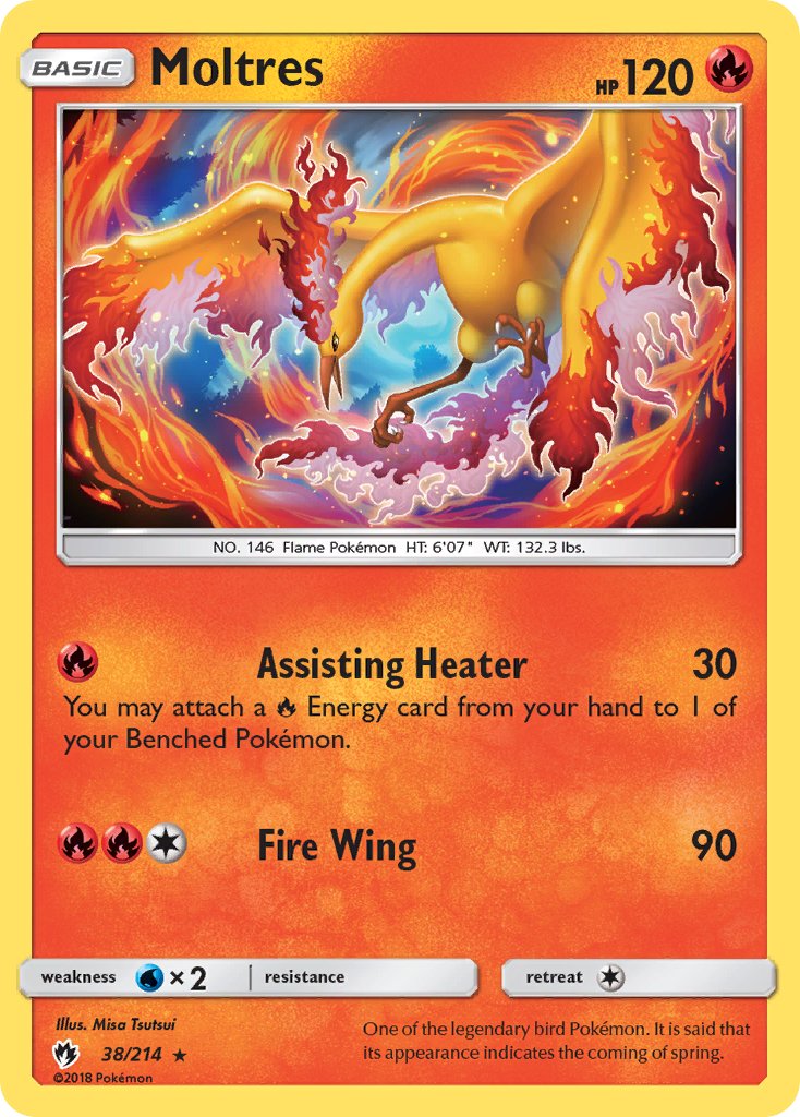 Moltres (38/214) (Let's Play, Eevee) Cracked Ice Holo) (Theme Deck Exclusive) [Sun & Moon: Lost Thunder] | Cracking-Singles