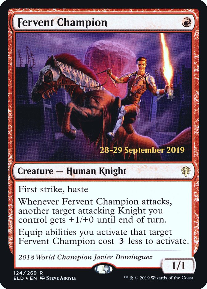 Fervent Champion  [Throne of Eldraine Prerelease Promos] | Cracking-Singles